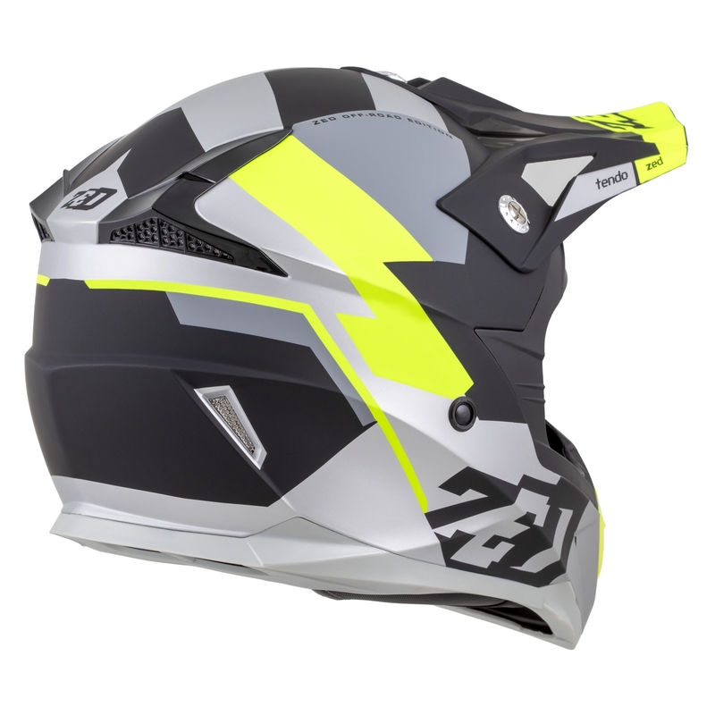 Casca motocross copii ZED X1.9D TENDO negru mat-gri inchis-gri deschis-galben fluo