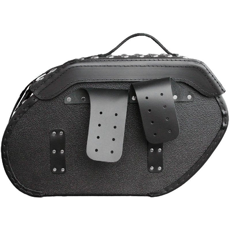 Genti moto din piele RSA S221 cu broasca si nituri negre