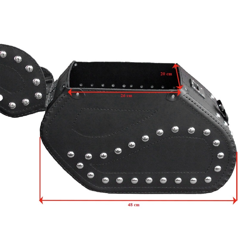 Genti moto din piele RSA S221 cu broasca si nituri negre