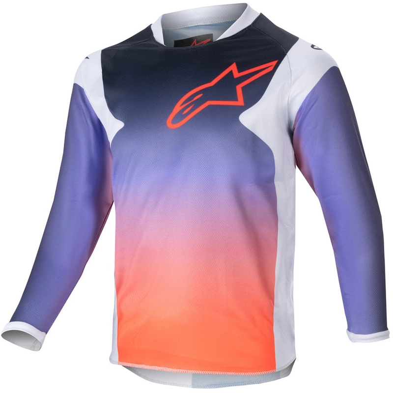 Tricou Motocross Alpinestars Racer Hoen pentru copii Gri deschis-Degradat-Negru