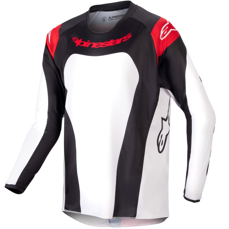 Tricou motocross copii Alpinestars Racer Ocuri roșu-alb-negru