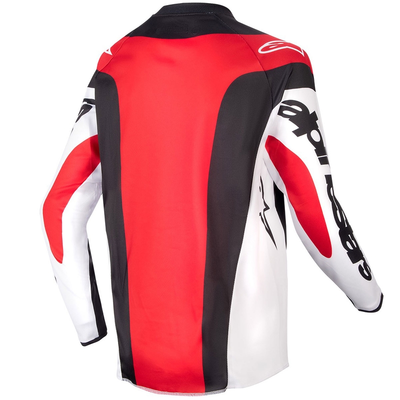 Tricou motocross copii Alpinestars Racer Ocuri roșu-alb-negru
