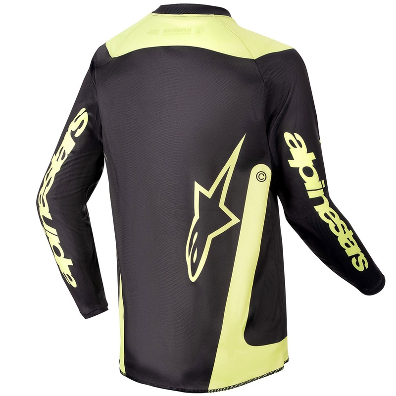 Tricou Motocross Alpinestars Racer Lurv Copii Negru-Galben Fluo