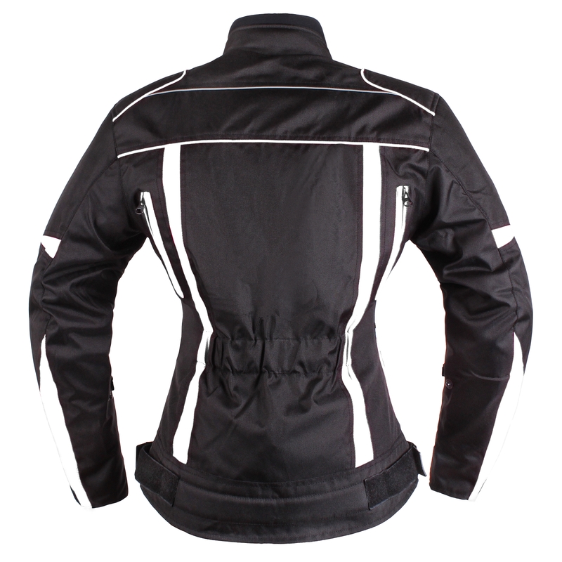 Jacheta de motociclete pentru femei RSA Queen negru și alb výprodej lichidare