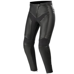 Pantaloni de motocicletă din piele de damă Alpinestars Stella Vika V2 negri