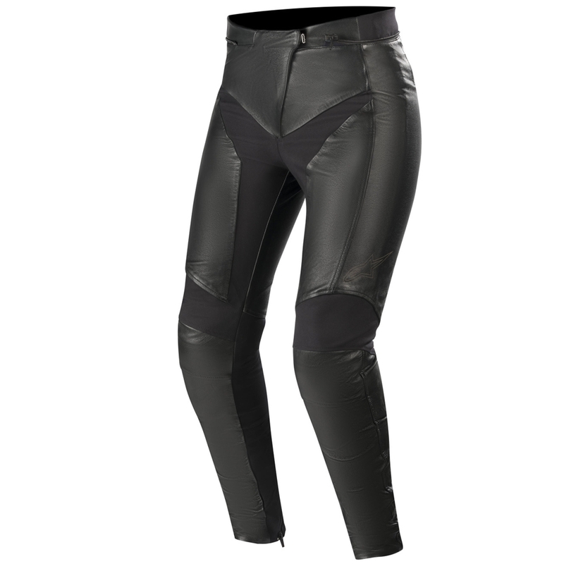 Pantaloni de motocicletă din piele de damă Alpinestars Stella Vika V2 negri