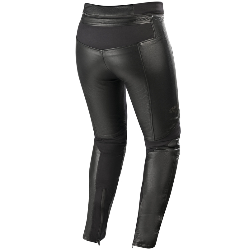 Pantaloni de motocicletă din piele de damă Alpinestars Stella Vika V2 negri