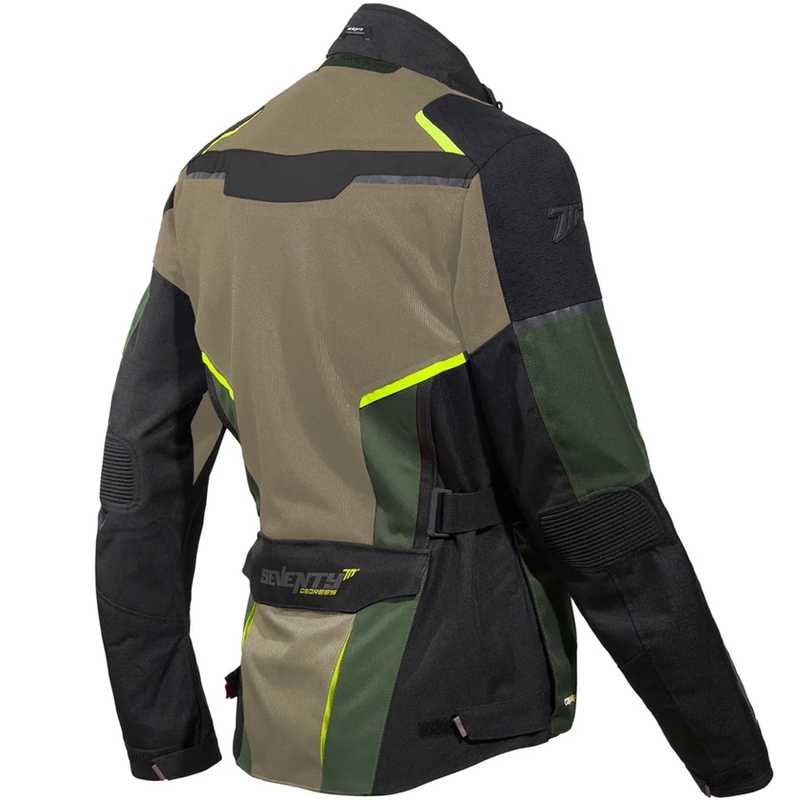 Geacă de motocicletă Seventy Degrees SD-JT70 Atacama-verde-nisip-galben fluo