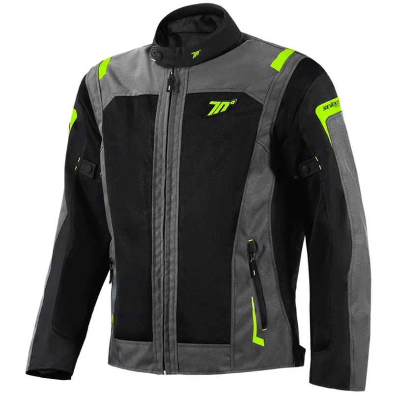 Geacă moto Seventy Degrees SD-JT66 Sahara negru-galben fluo
