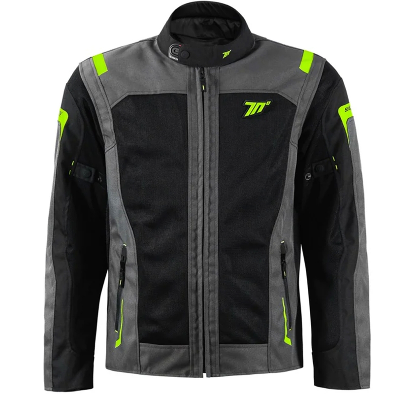 Geacă moto Seventy Degrees SD-JT66 Sahara negru-galben fluo