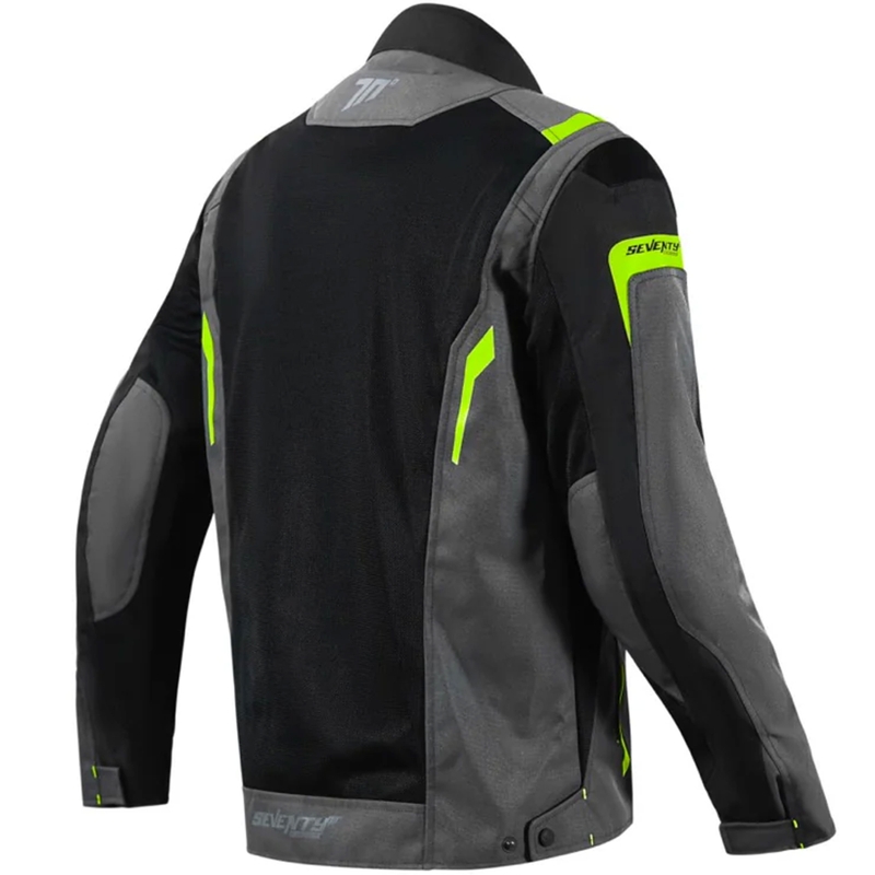 Geacă moto Seventy Degrees SD-JT66 Sahara negru-galben fluo