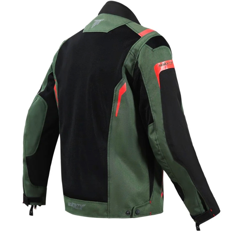 Geaca de motocicleta Seventy Degrees SD-JT66 Sahara Khaki Red