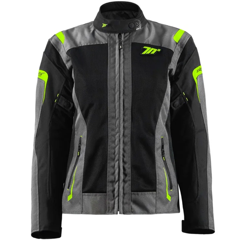 Geaca moto dama Seventy Degrees SD-JT68 Sahara negru-galben fluo