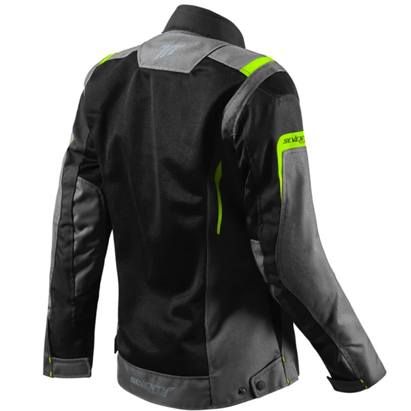Geaca moto dama Seventy Degrees SD-JT68 Sahara negru-galben fluo