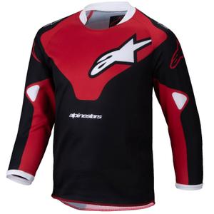 Tricou motocross pentru copii Alpinestars Racer Veil Kids negru-rosu