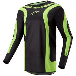 Tricou motocross Alpinestars Fluid Lurv negru-galben fluo