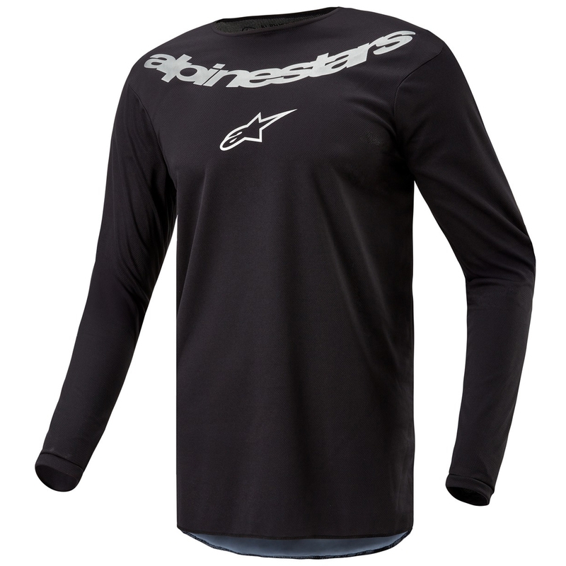 Alpinestars Fluid Lucent tricou motocross negru și argintiu