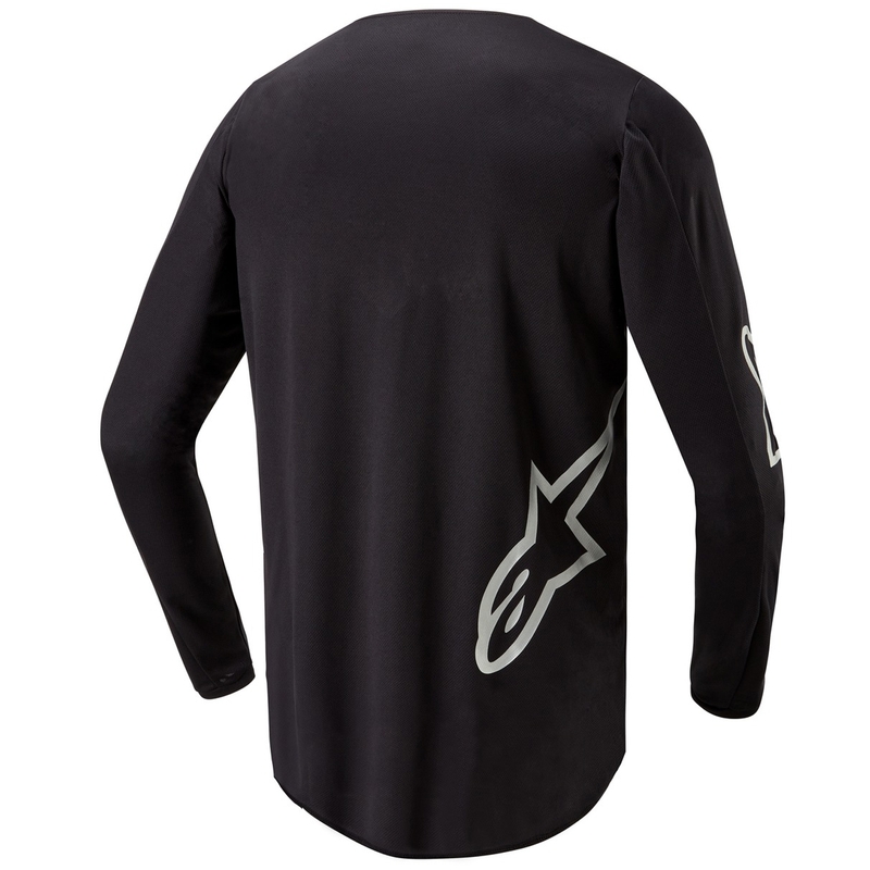 Alpinestars Fluid Lucent tricou motocross negru și argintiu