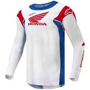 Tricou de motocross Alpinestars Racer Iconic Honda colecție alb-albastru-roșu-negru