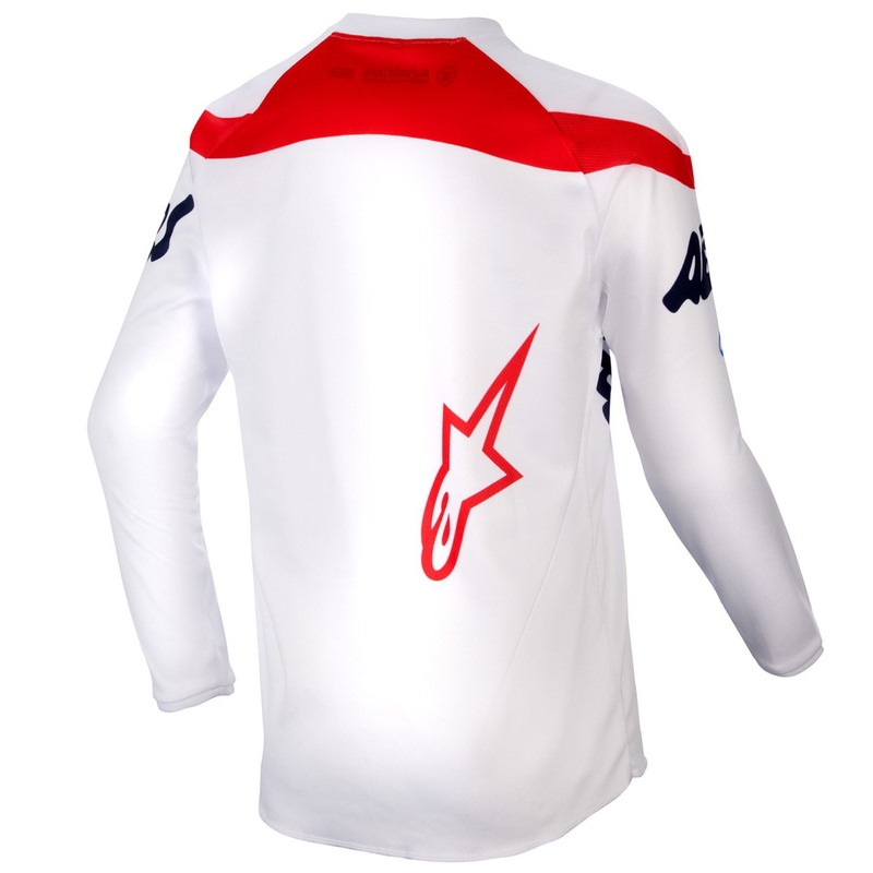 Tricou motocross copii Alpinestars Racer Hana de culoare albă