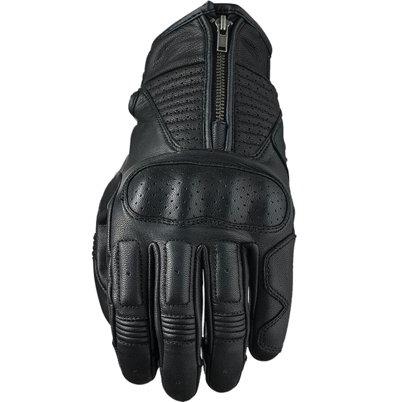 Mănuși de piele pentru motociclete FIVE Kansas negre
