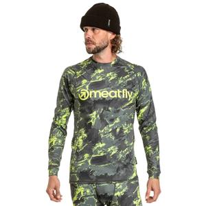 Tricou termic pentru bărbați Meatfly Avery camo albastru-verde