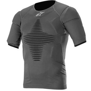 Cămașă termică cu mâneci scurte și protecție Alpinestars Roost Base antracit-negru