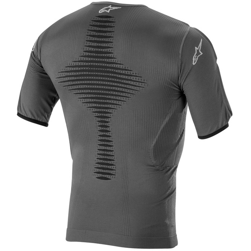 Cămașă termică cu mâneci scurte și protecție Alpinestars Roost Base antracit-negru