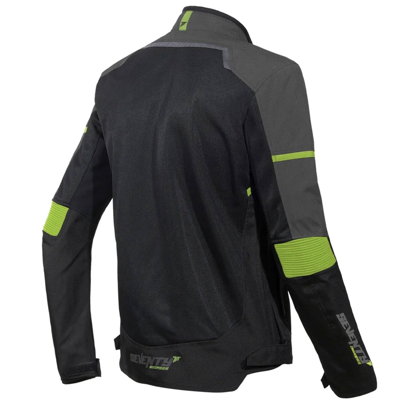 Geacă moto Seventy Degrees SD-JR60 Thunder negru-galben fluo