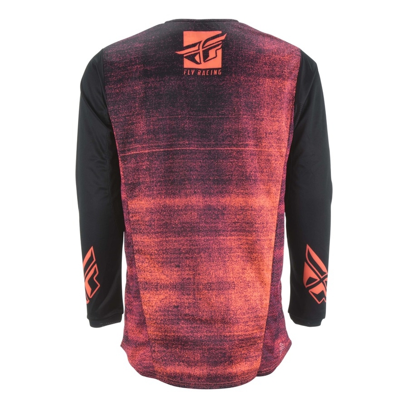 Tricou de motocross FLY Racing Kinetic NOIZ 2019 - SUA negru-fluo roșu lichidare