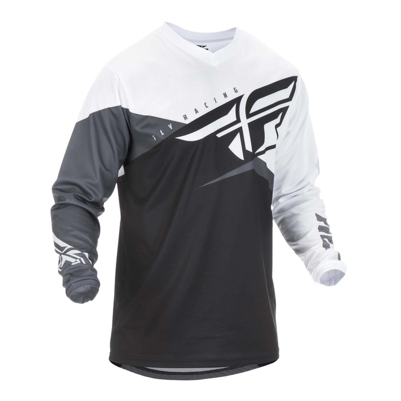 Tricou de motocross FLY Racing F-16 2019 - SUA negru-alb-gri lichidare