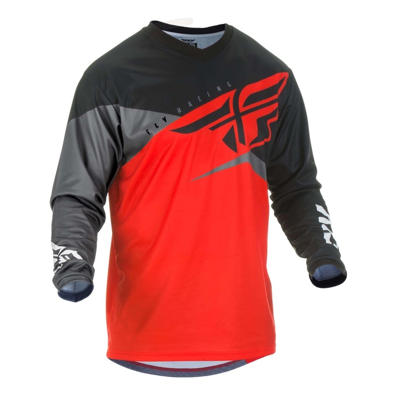 Tricou motocross FLY Racing F-16 2019 - SUA roșu-negru-gri lichidare