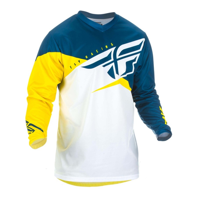 Tricou de motocross FLY Racing F-16 2019 - SUA galben-alb-albastru lichidare