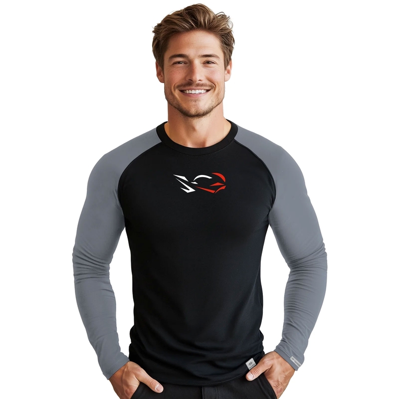 Tricou funcțional bărbătesc nanosilver® Combi Ride negru-gri