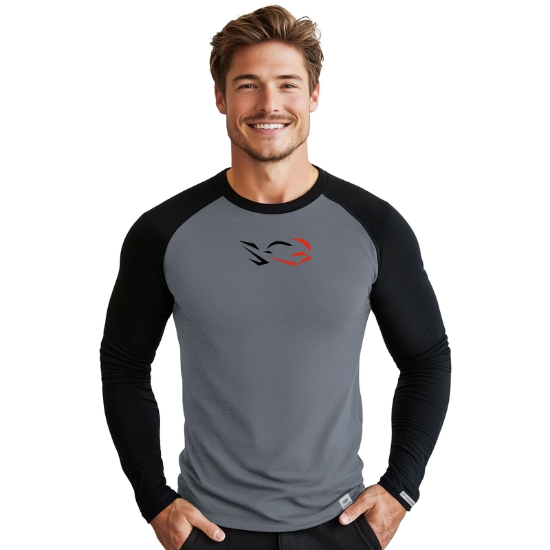 Tricou funcțional bărbătesc nanosilver® Combi Ride gri-negru