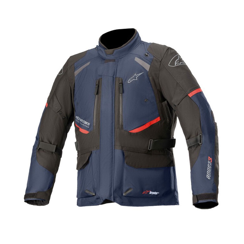 Jachetă moto Alpinestars Andes Drystar Albastru închis-Negru-Roșu