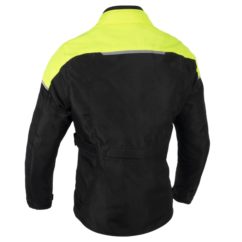 Geaca moto dama Oxford Spartan Long WP negru-galben fluo
