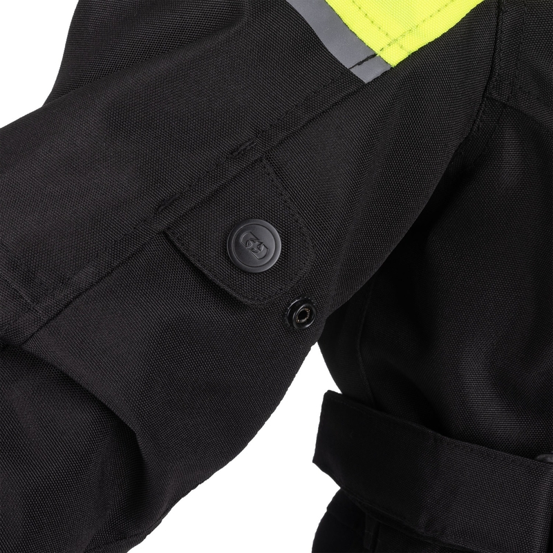 Geaca moto dama Oxford Spartan Long WP negru-galben fluo