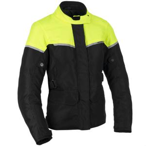 Geaca moto dama Oxford Spartan Long WP negru-galben fluo