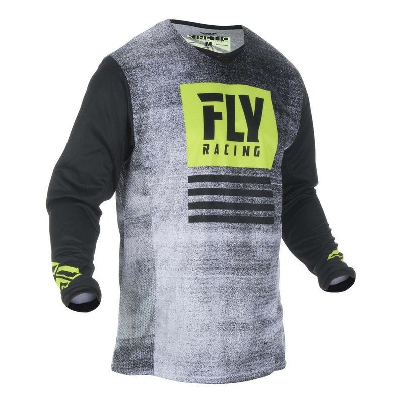 Tricou de motocross FLY Racing Kinetic NOIZ 2019 - SUA negru-fluo galben lichidare