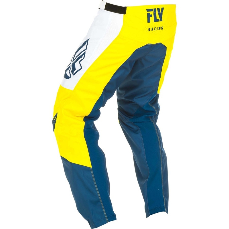 Pantaloni de motocross FLY Racing F-16 2019 - SUA galben-alb-albastru lichidare