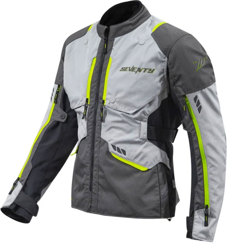 Geacă moto Seventy Degrees SD-JT67 Tanami negru-gri-galben fluo