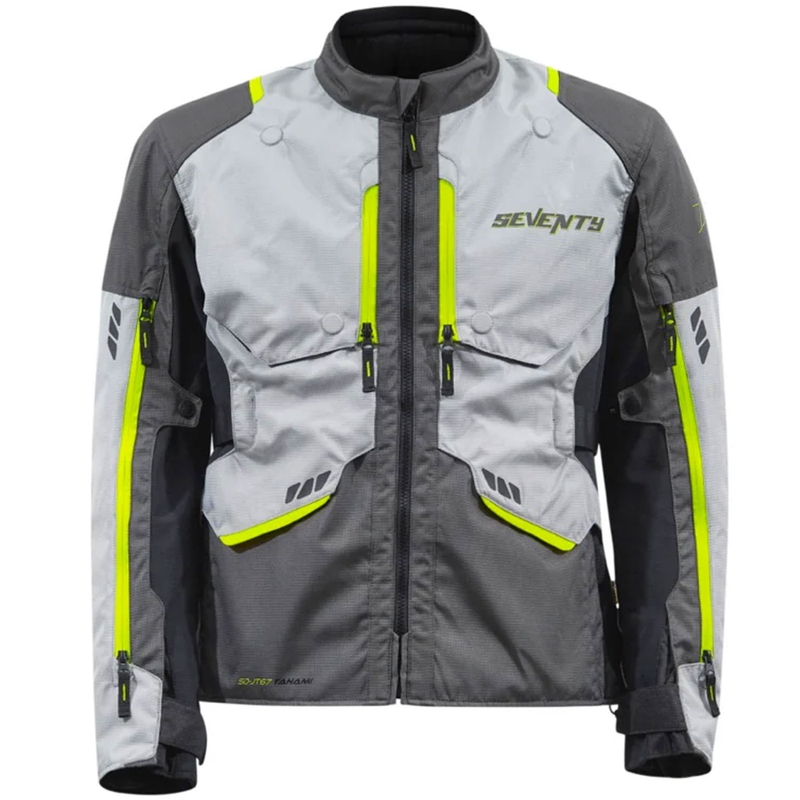 Geacă moto Seventy Degrees SD-JT67 Tanami negru-gri-galben fluo