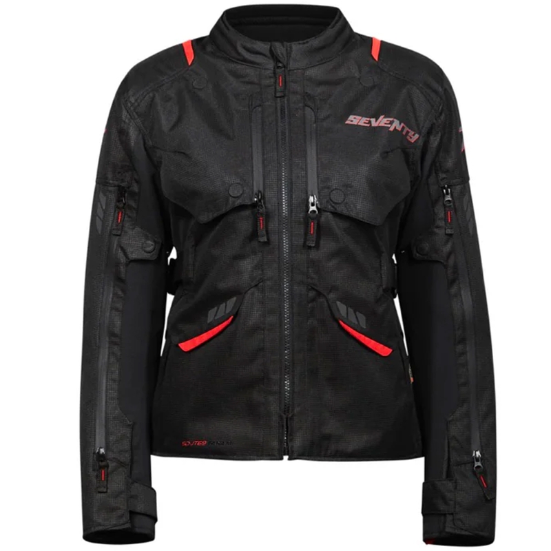Geaca moto dama Seventy Degrees SD-JT69 Tanami negru-rosu