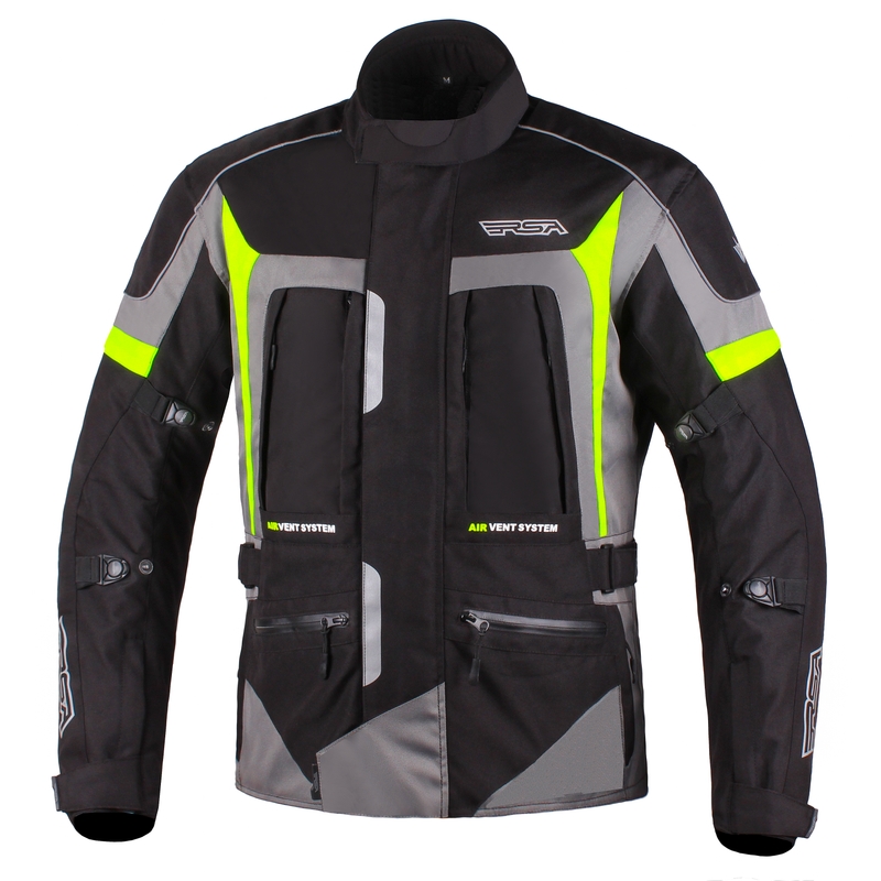 Jachetă de motociclete RSA Desert negru-cenușiu-gri-galben-fluo lichidare