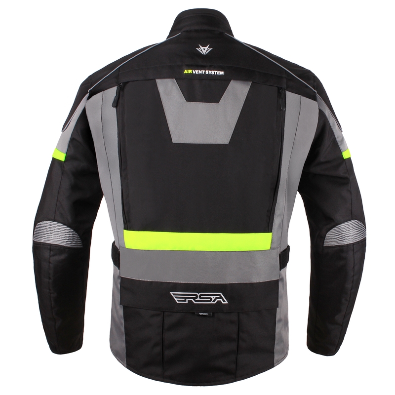 Jachetă de motociclete RSA Desert negru-cenușiu-gri-galben-fluo lichidare
