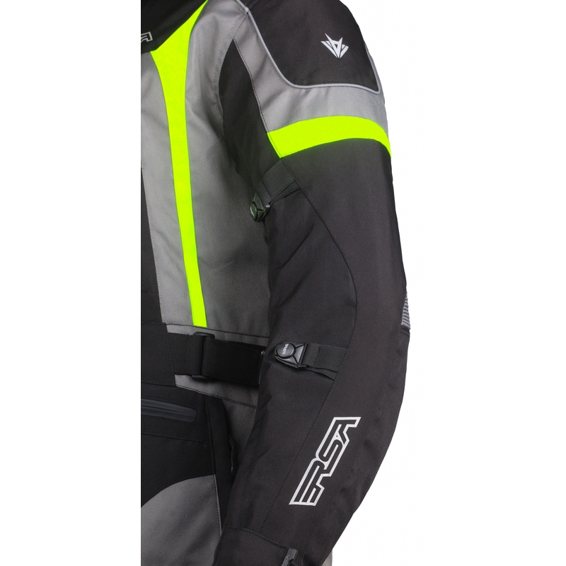 Jachetă de motociclete RSA Desert negru-cenușiu-gri-galben-fluo lichidare