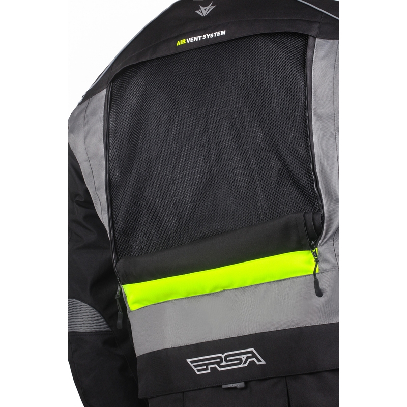 Jachetă de motociclete RSA Desert negru-cenușiu-gri-galben-fluo lichidare