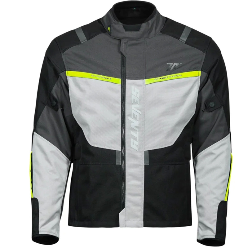 Geacă moto Seventy Degrees SD-JT83 Tonale negru-gri-galben fluo