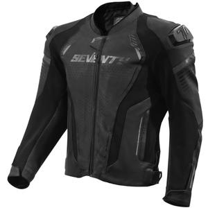 Seventy Degrees SD-JL24 Spoiler geacă de piele pentru motocicletă neagră